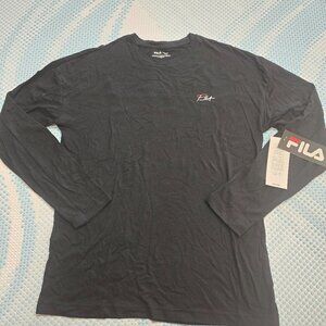 Fila NWT Men's Black Long Sleeve Shirt W Logo On The Back Size Medium